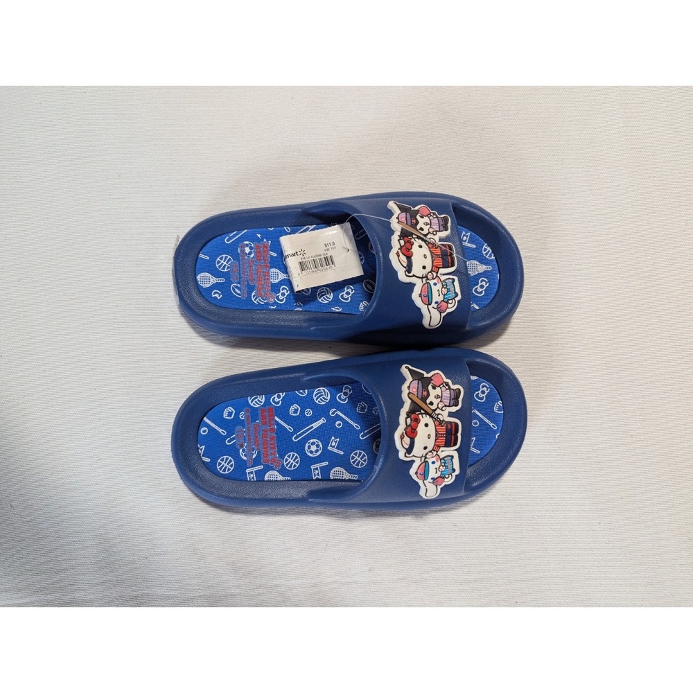 Sanrio Hello Kitty & Friends Blue Slide Sandals Youth Size 13/1 NWT Kuromi